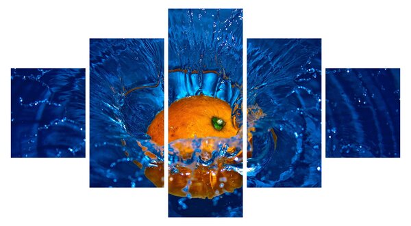 Obraz - pomarańcza w wodzie (125x70 cm)