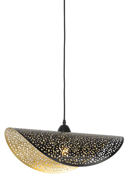 Orientalna lampa wisząca czarna ze złotem 50 cm - Japke Oswietlenie wewnetrzne