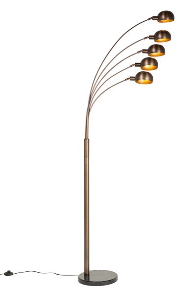 Design vloerlamp brons met goud 5-lichts - Sixties Marmo Oswietlenie wewnetrzne