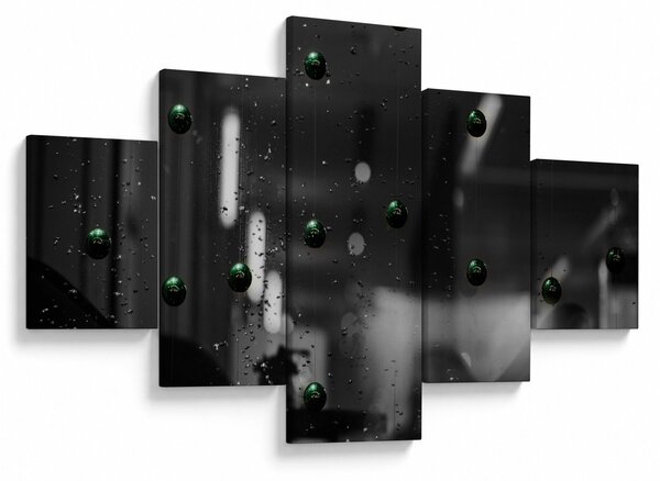 Abstrakcyjny obraz - zielone kulki (125x70 cm)