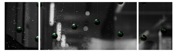 Abstrakcyjny obraz - zielone kulki (170x50 cm)