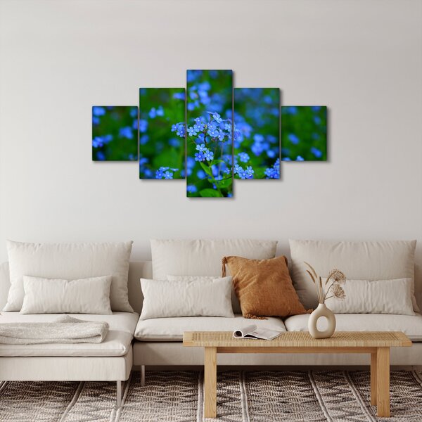 Obraz niebieskich kwiatów (125x70 cm)