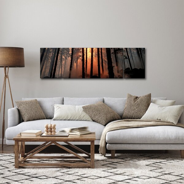 Obraz ciemnego lasu (170x50 cm)