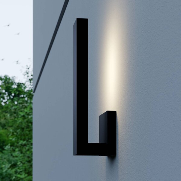 Kinkiet zewnętrzny LED Isadore Lindby, czarny, aluminium, nowoczesny