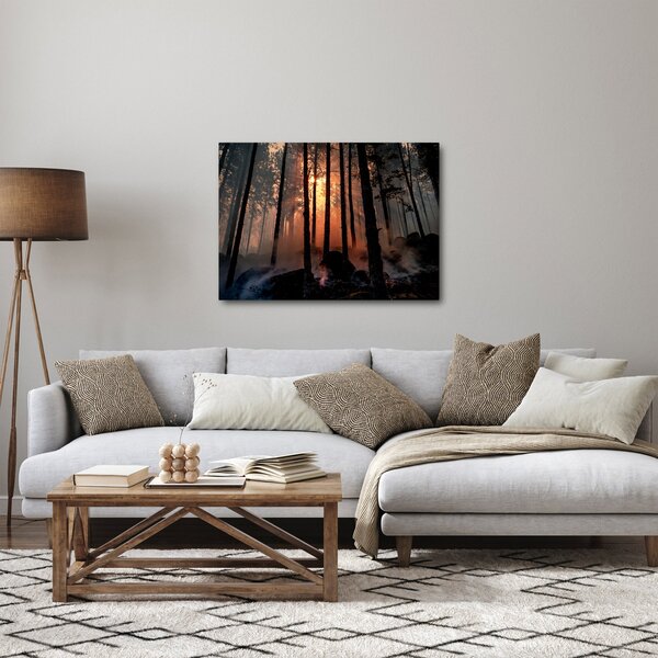 Obraz ciemnego lasu (70x50 cm)