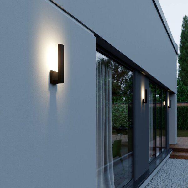 Kinkiet zewnętrzny LED Isadore Lindby, czarny, aluminium, nowoczesny