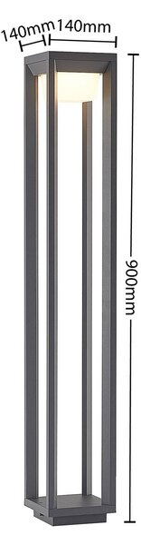 Słupek oświetleniowy LED Gamion PRIOS, aluminiowy / szary / cynkowy, aluminium, nowoczesny