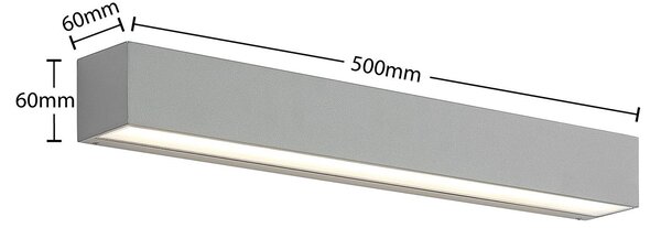 Kinkiet zewnętrzny LED Lengo Lucande, aluminiowy / szary / cynkowy, aluminium, nowoczesny