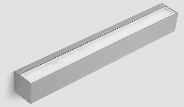 Kinkiet zewnętrzny LED Lengo Lucande, aluminiowy / szary / cynkowy, aluminium, nowoczesny