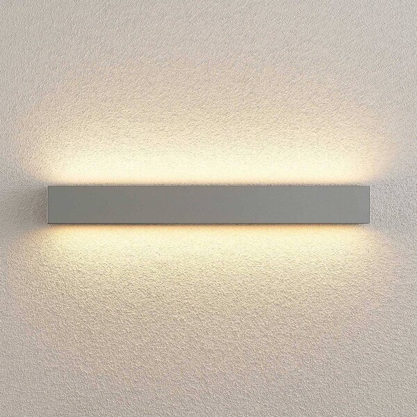 Kinkiet zewnętrzny LED Lengo Lucande, aluminiowy / szary / cynkowy, aluminium, nowoczesny