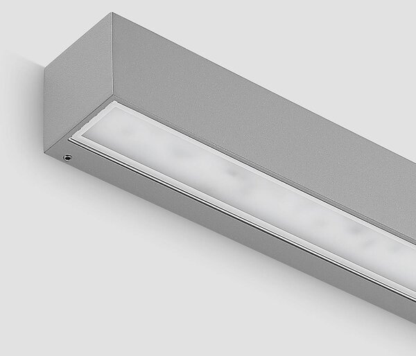 Kinkiet zewnętrzny LED Lengo Lucande, aluminiowy / szary / cynkowy, aluminium, nowoczesny