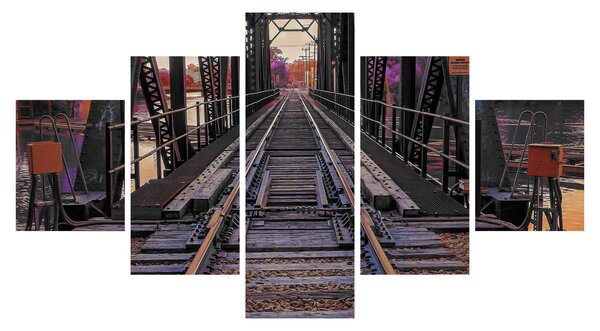 Obraz mostu kolejowego (125x70 cm)