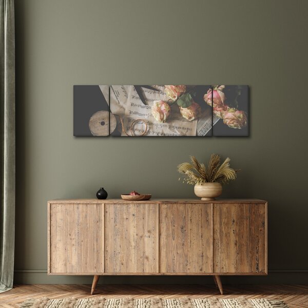 Obraz nut i róż (170x50 cm)