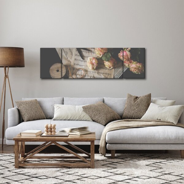 Obraz nut i róż (170x50 cm)