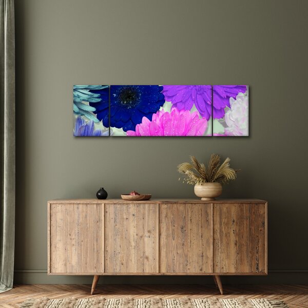 Obraz kolorowych kwiatów (170x50 cm)