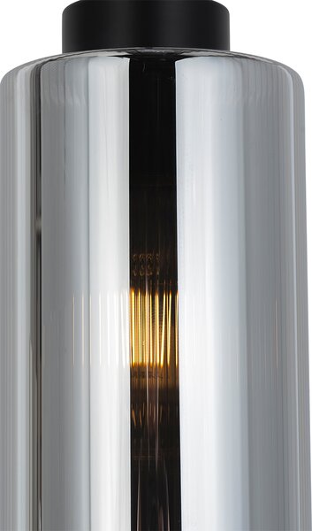 Inteligentna lampa wisząca czarna z przydymionym szkłem 4-punktowa z 4 Wifi ST64 - Laura