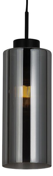 Art Deco hanglamp zwart met smoke glas - Laura Oswietlenie wewnetrzne