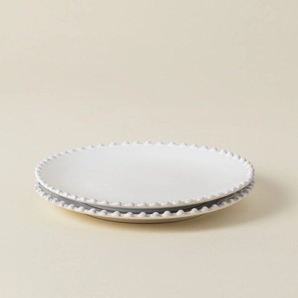 Biały talerz kamionkowy Costa Nova Pearl, ⌀ 22 cm