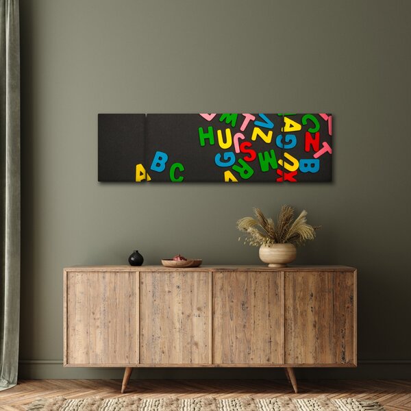 Obraz - kolorowe litery (170x50 cm)