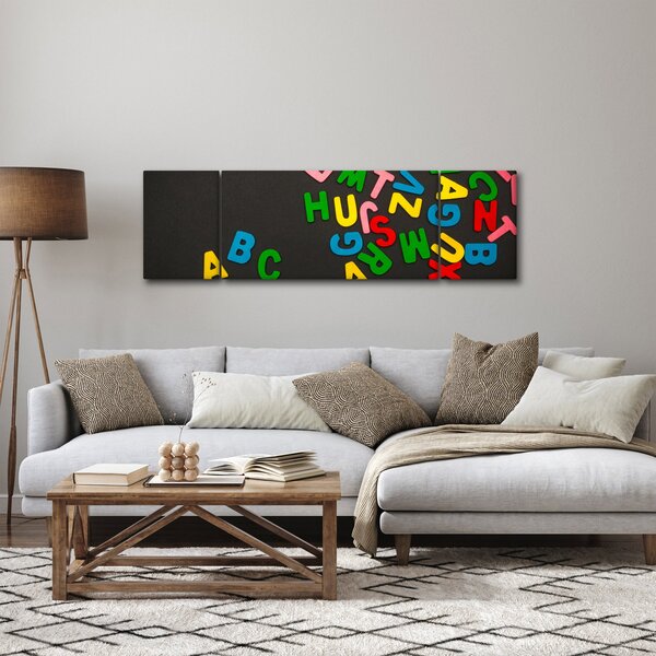 Obraz - kolorowe litery (170x50 cm)