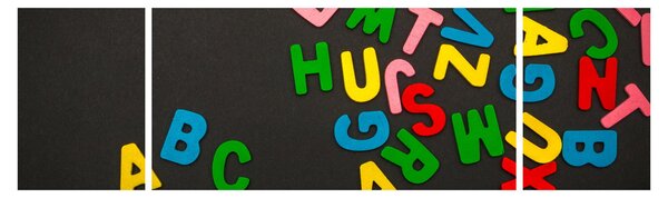 Obraz - kolorowe litery (170x50 cm)