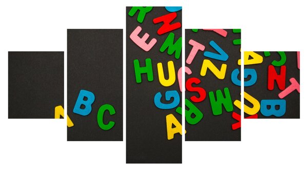 Obraz - kolorowe litery (125x70 cm)