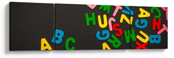 Obraz - kolorowe litery (170x50 cm)