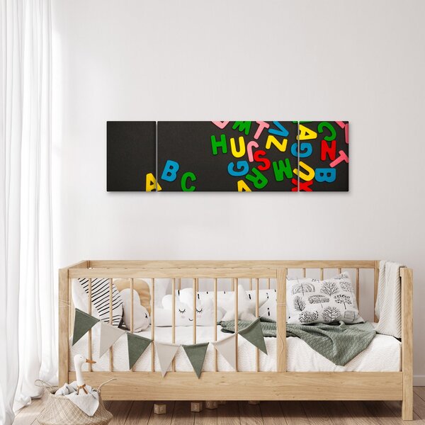 Obraz - kolorowe litery (170x50 cm)