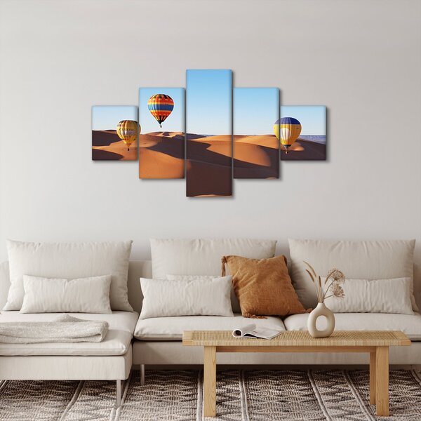 Obraz - latające balony na pustyni (125x70 cm)