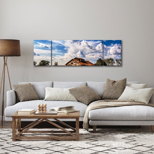 Obraz pola słoneczników (170x50 cm)