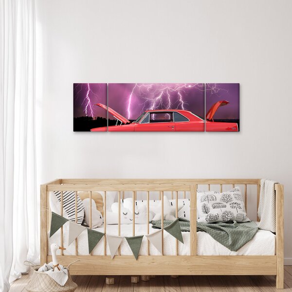 Obraz czerwonego auta (170x50 cm)