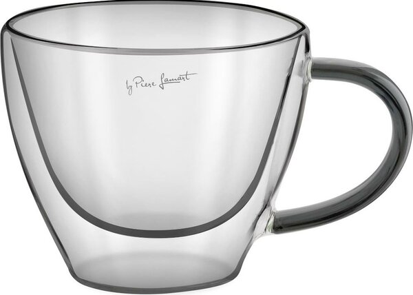 Lamart LT9117 2-częściowy zestaw szklanek docappuccino Vaso, 190 ml, czarny