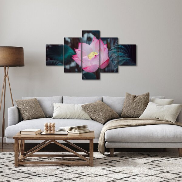 Obraz różowego kwiatu (125x70 cm)