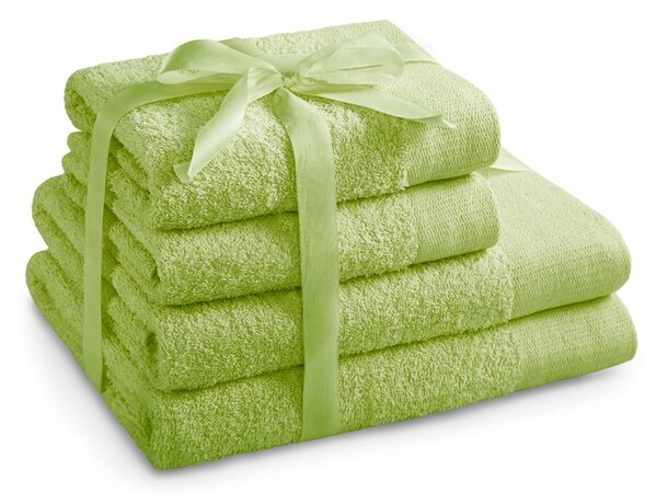 AmeliaHome Komplet ręczników Amari jasnozielony, 2 szt. 50 x 100 cm, 2 szt. 70 x 140 cm