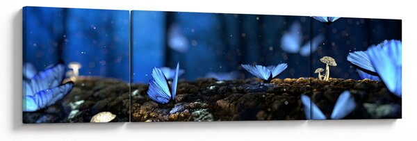 Obraz niebieskich motyli (170x50 cm)