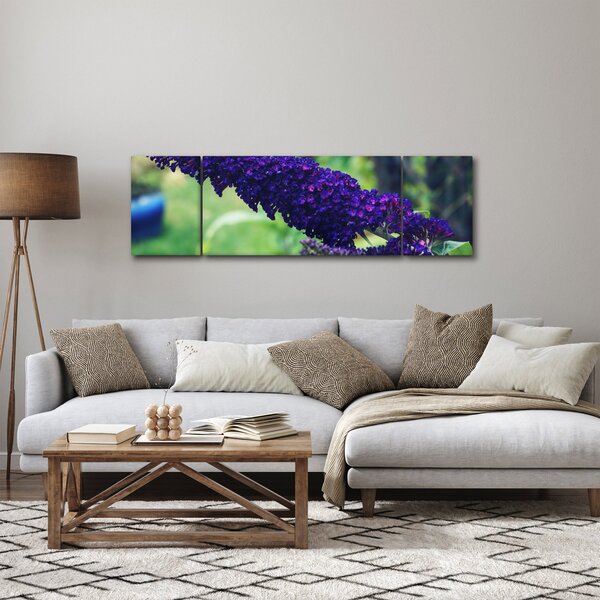 Obraz niebieskiego kwiatu (170x50 cm)