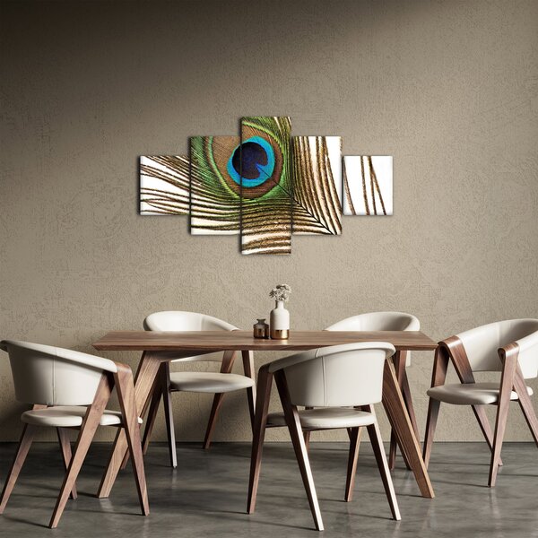 Obraz pawich piór (125x70 cm)