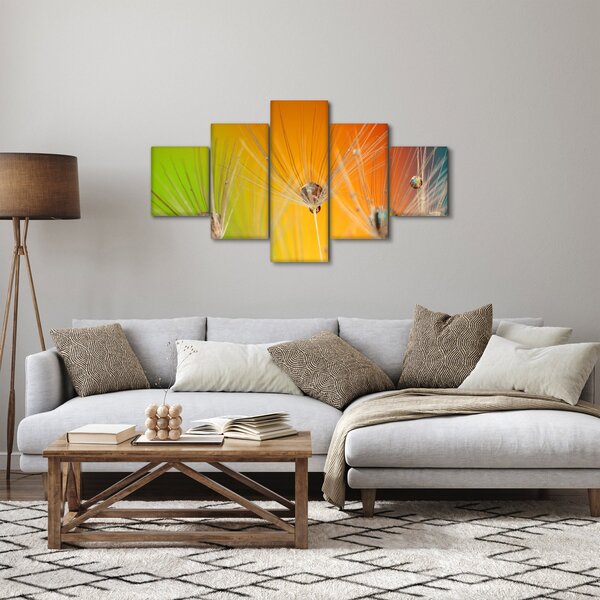 Obraz kropli na roślinie (125x70 cm)