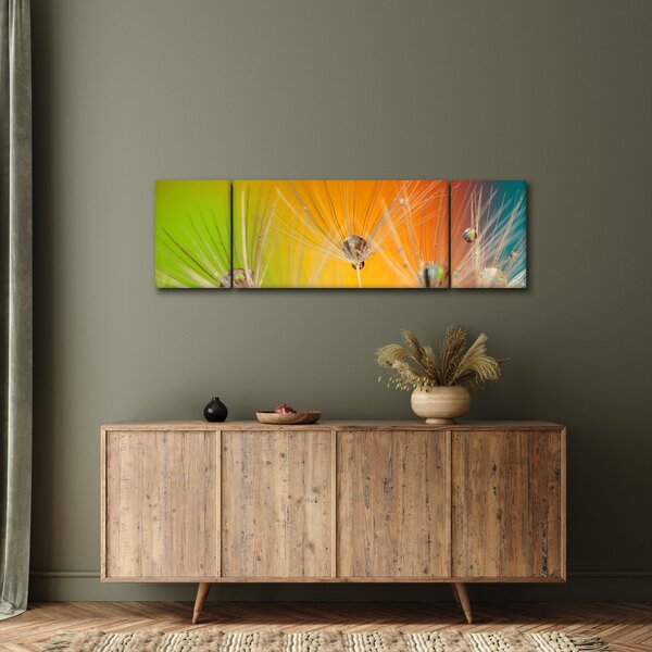 Obraz kropli na roślinie (170x50 cm)