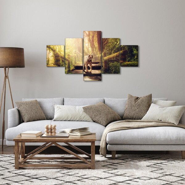 Obraz tygrysa w dżungli (125x70 cm)