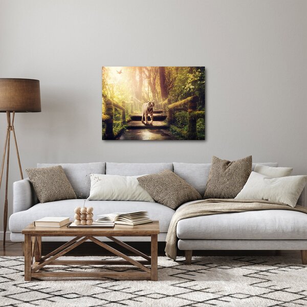 Obraz tygrysa w dżungli (70x50 cm)