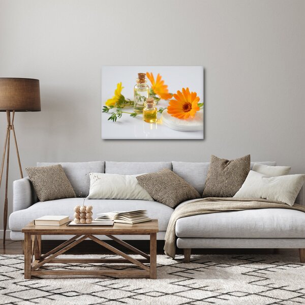 Obraz pomarańczowych kwiatów (70x50 cm)