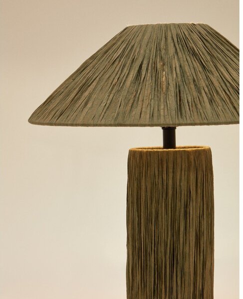 Lampa stołowa z rafii w kolorze khaki (wysokość 41 cm) Samse – Kave Home