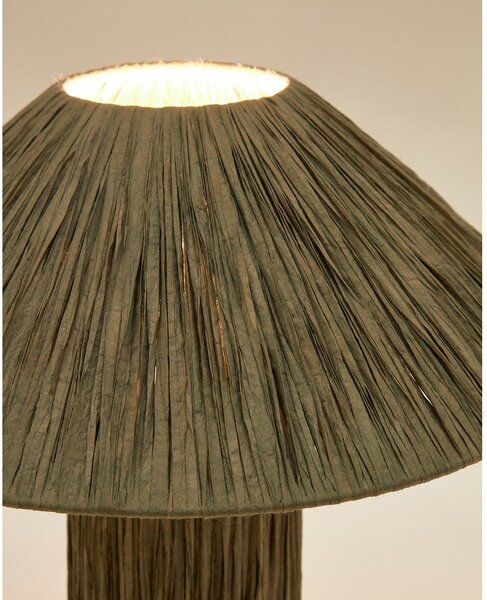 Lampa stołowa z rafii w kolorze khaki (wysokość 41 cm) Samse – Kave Home
