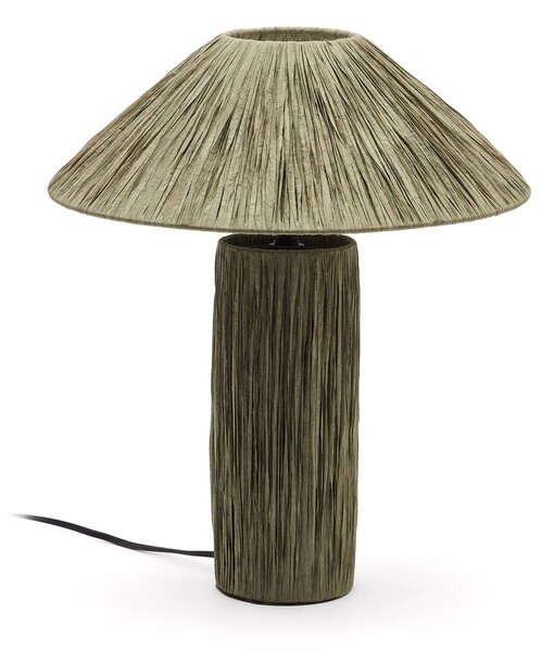 Lampa stołowa z rafii w kolorze khaki (wysokość 41 cm) Samse – Kave Home