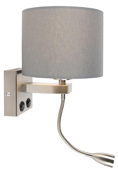 Inteligentna lampa ścienna stal z szarym odcieniem w tym Wifi A60 - Brescia