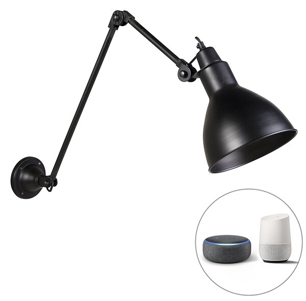 Smart wandlamp zwart verstelbaar incl. Wifi A60 - Wye Oswietlenie wewnetrzne