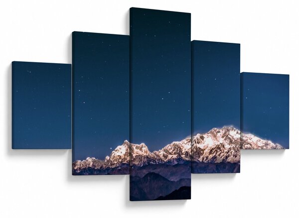 Obraz gór i nocnego nieba (125x70 cm)