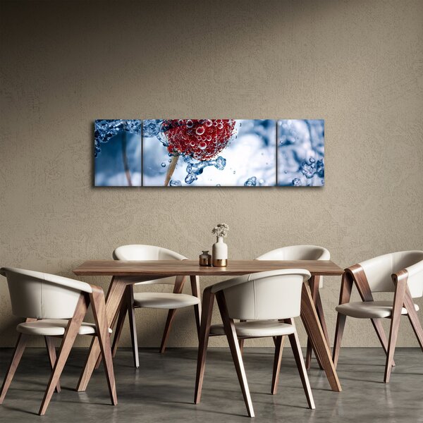 Obraz - szczegół maliny w wodzie (170x50 cm)