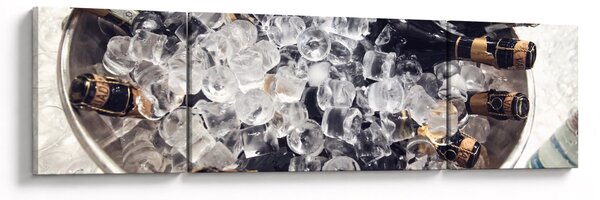 Obraz - szampan w lodzie (170x50 cm)